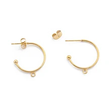 6 шт., нержавеющая сталь, золото/серебро, 20 мм, 25 мм, круглые серьги, петли, серьги-гвоздики, сделай сам, фурнитура для изготовления ювелирных изделий, аксессуары