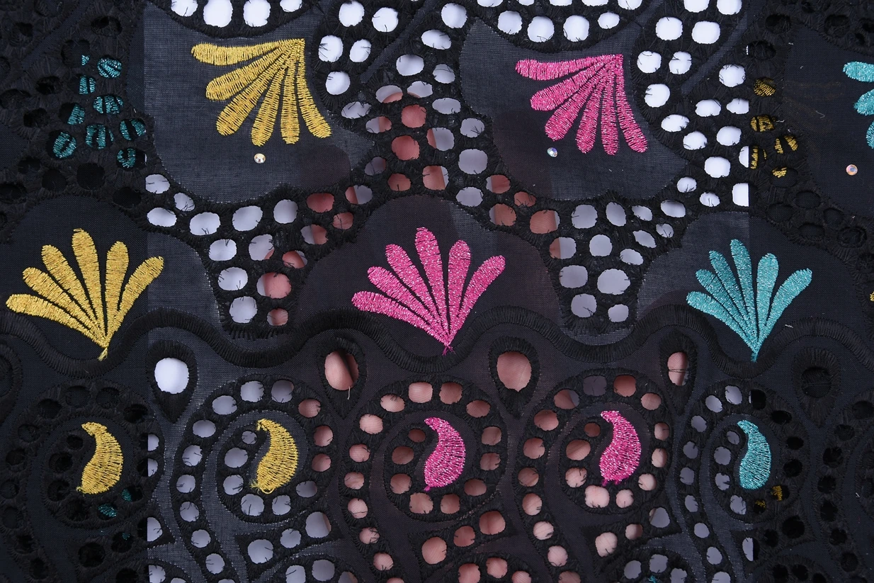 Новая африканская хлопковая кружевная ткань высокого качества нигерийское французское кружево с вышивкой швейцарская вуаль кружева в швейцарском стиле 5 ярдов 1764
