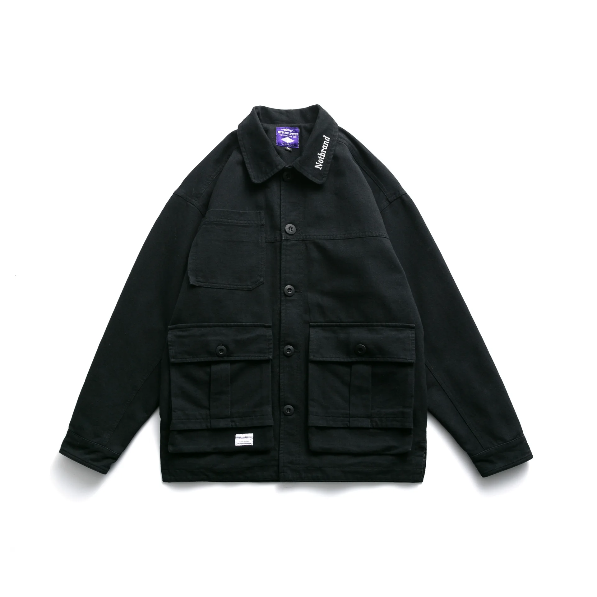 

City Where the Product 2020 Spring New Style Origional Japanese-style Multi-pockets Jacket Neckline Embroidered MEN'S Coat