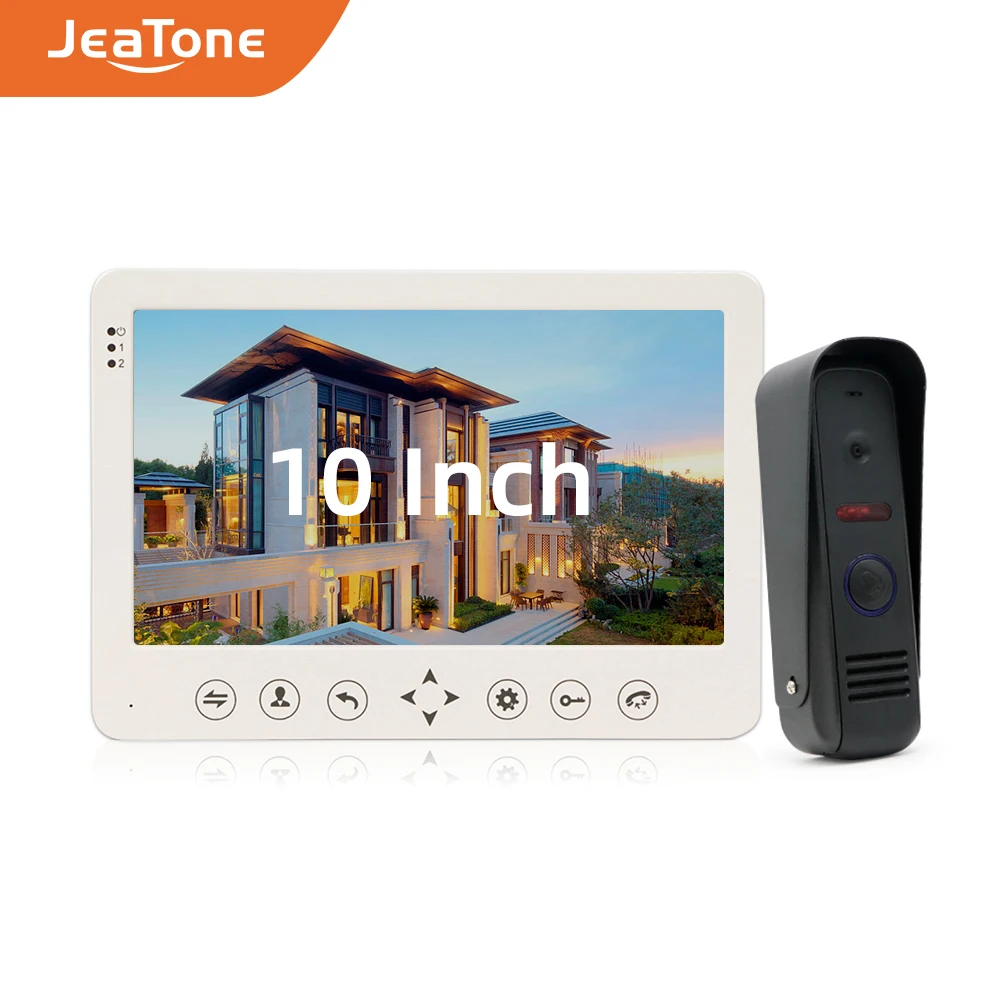 JeaTone 10\ Touch Button Door Monitor Video Intercom Home Door Phone Recorder System Control Door Lock on-door speakerphone