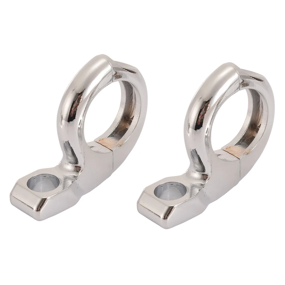 1Pair Metal Motorcycle Handlebar Turn Light Mirror Adapter Clamp Mount 1 inch Fixed Hole Silver For Honda Yamaha Suzuki Kawasaki
