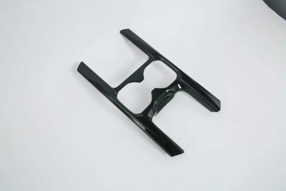 Carbon Fibre Style/ABS Chrome/Peach Wood Interior Front Water Cup Holder Cover Trim Frame For Honda CRV