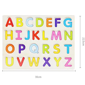 

Kuulee 30cm Children Wooden Early Learning Hand Grasp Puzzle Toys Alphabet Cognitive Jigsaw Boards