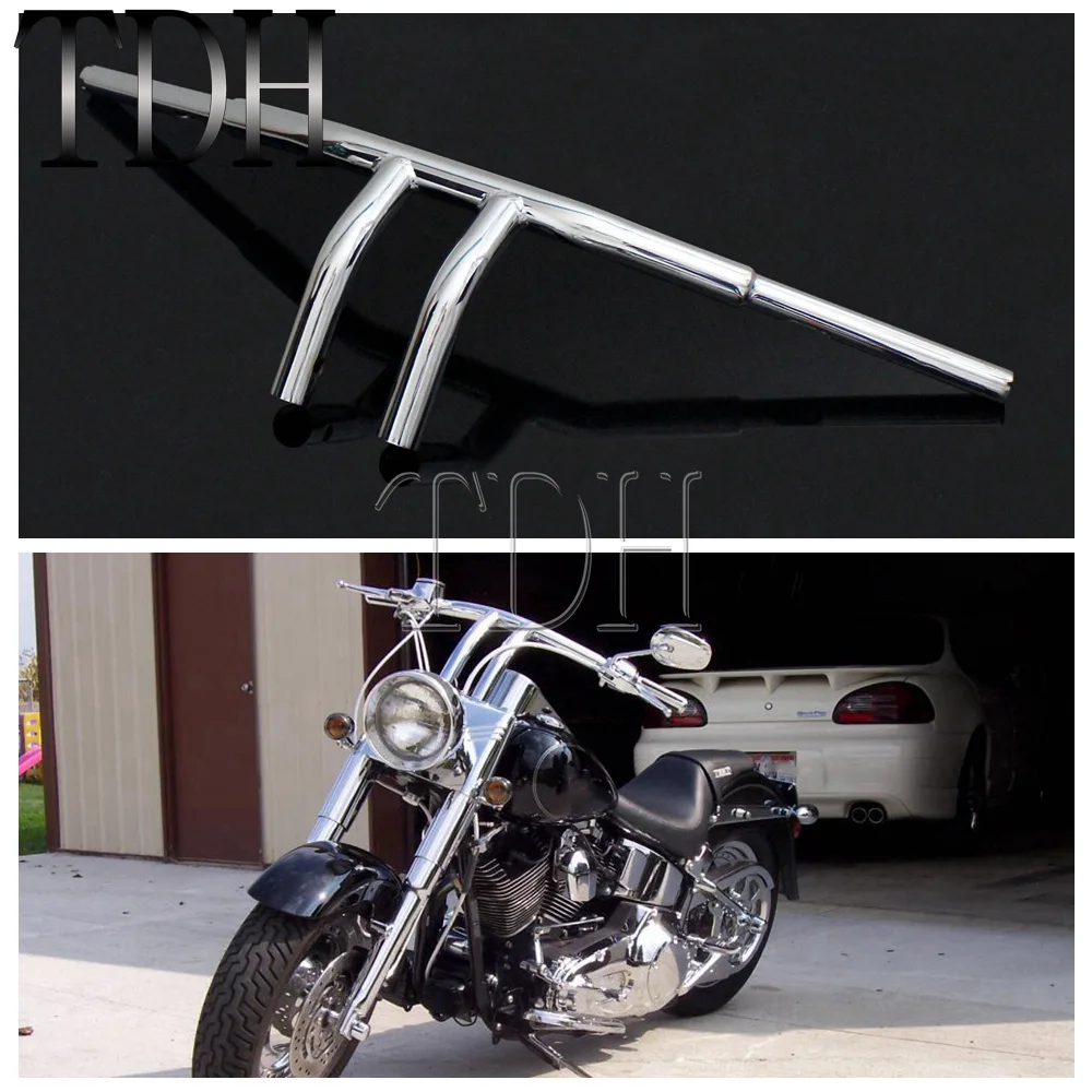XMT-MOTO 1.25 inch Fat 11.5 inch Rise T-Bar Hanger Handlebar fits for Harley Davidson Models 