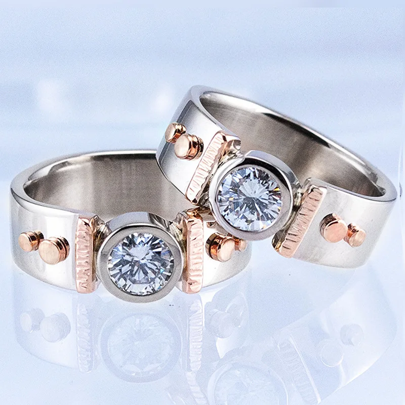 Современный дизайн простое классическое свадебное кольцо с одним камнем и