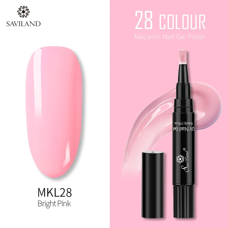 SAVILAND Macaron 28 цветов гель лак для ногтей ручка новейший блеск замачивающийся лак для ногтей праймер верхнее покрытие waldler УФ инструменты для дизайна ногтей - Цвет: MKL28