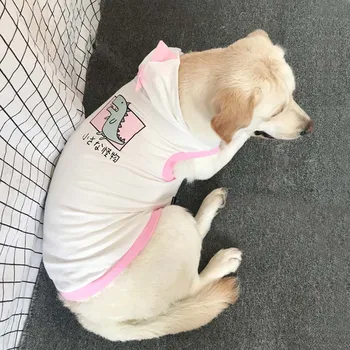 

Large dog autumn clothing big dog clothes Satsuma Koki cute dinosaur vest thin section autumn vest vest clothes