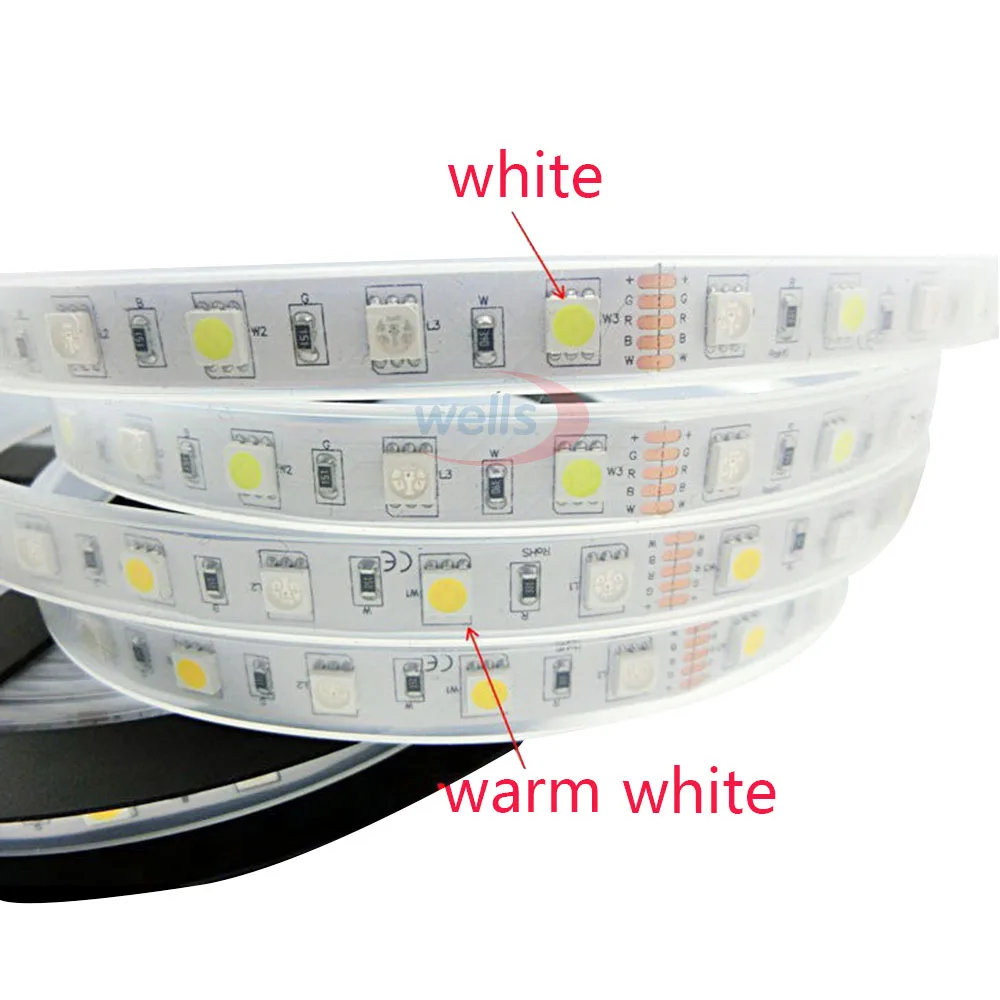 Гибсветильник светодиодная ленсветильник SMD 5050 5 м 12 В 24 RGBW RGBWW RGB CCT 60 светодиодов/м