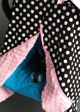 polka dot Хлопок детское автокресло навес крышка младенческой Дети животных Олень динозавр Сова Накидка для автомобильного сиденья Детские навесы - Цвет: polka dot