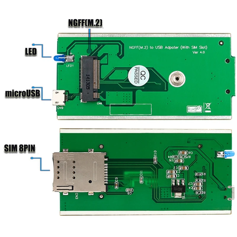 M.2 To USB Adapter, NGFF To USB 3.0 Adapter Support SIM Card Slot Plug And Play  Easy To Install Practical For Desktop For PC 