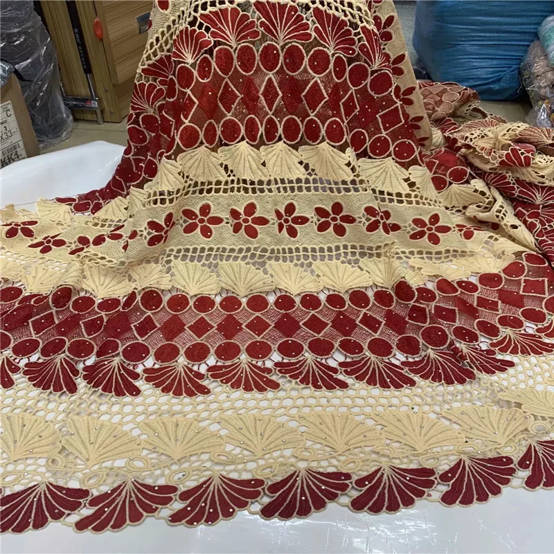 

2019 Latest Guipure Lace Cord Lace Embroiderey French African Cord Lace Fabric High Quality Nigeria Lace Fabric For Wedding WD96