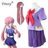 Anime 2nd Mirai Nikki Gasai Yuno Lolita Sailor Cosplay Costume Loli Bow Short Skirt Wig Length 80cm For Women ► Photo 1/6