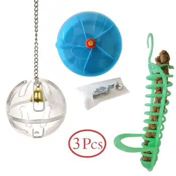 

3Pcs Parrot Feeding Toy Bird Foraging Ball Puzzle Toys Creative Seed Cage Food Basket Rotate Wheel