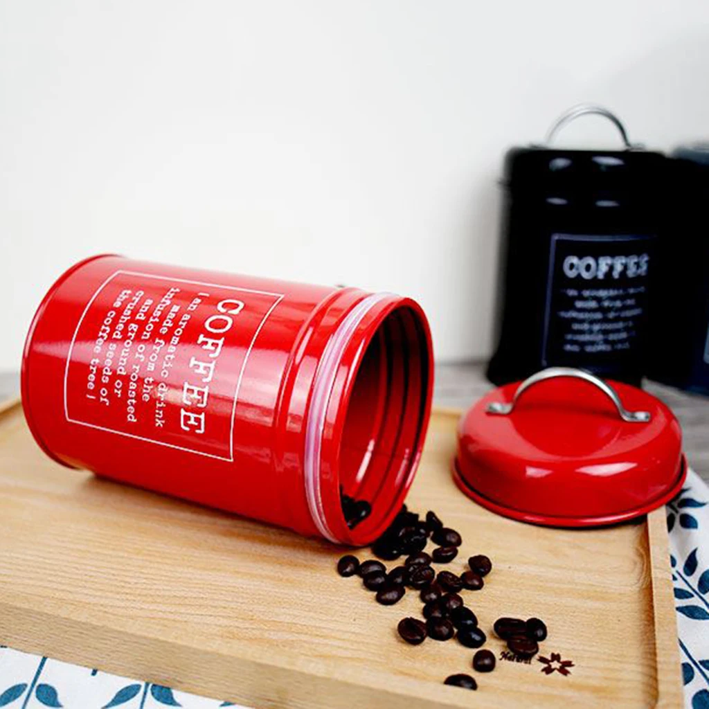 3pcs Tea Coffee Sugar Canister Metal Food Storage Tin for Kitchen Counter Tea Coffee Sugar Spices Sundries Storage Box