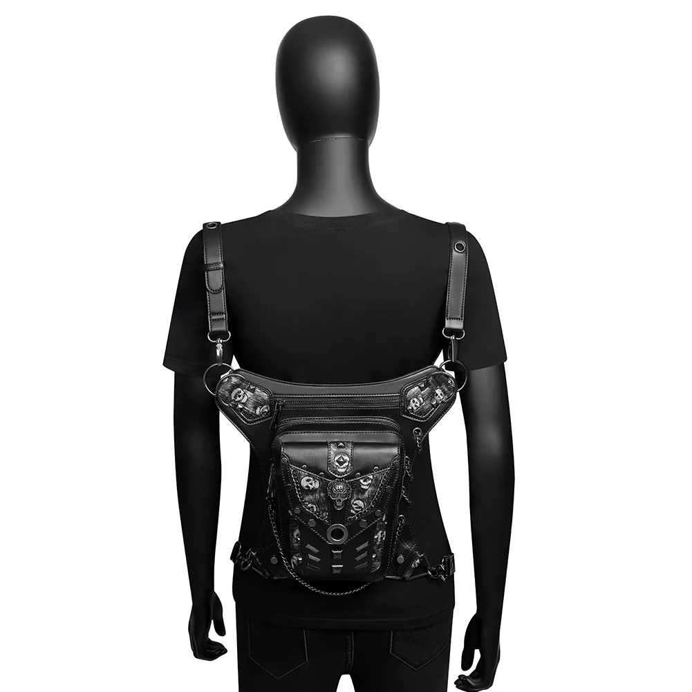 Punk Skull Rivet Waist Bag 10