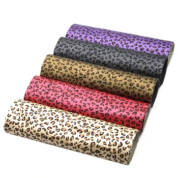

David accessories 20*34cm 5pcs/set Leopard Fabric Litchi Faux Leather Fabric Synthetic DIY Bow Bag Leather Fabric Sheets,1Yc8929
