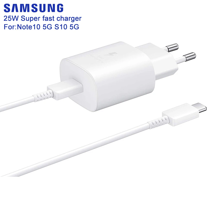 

Original Super Fast Charger EP-TA800 for Samsung GALAXY Note 20 Ultra S10 Plus NOTE10 PLUS S10 S10Plus 5G A70 A80 A90 S20 25W