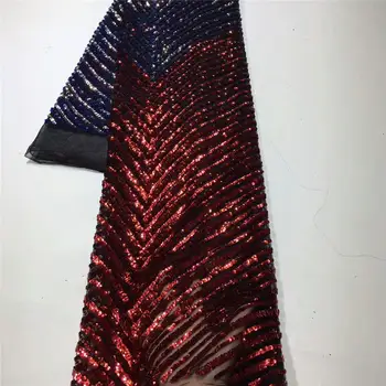

pretty African Lace Fabric With Sequins Design Latest Lace Fabric 2020 High Quality Tulle Sequins Lace Fabric for wedding dress