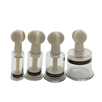 

4pcs/set Plastic Vacuum Rotary Cupping Professional Nipple Enlargement NO Pump Suction Enlarger Body Cupping