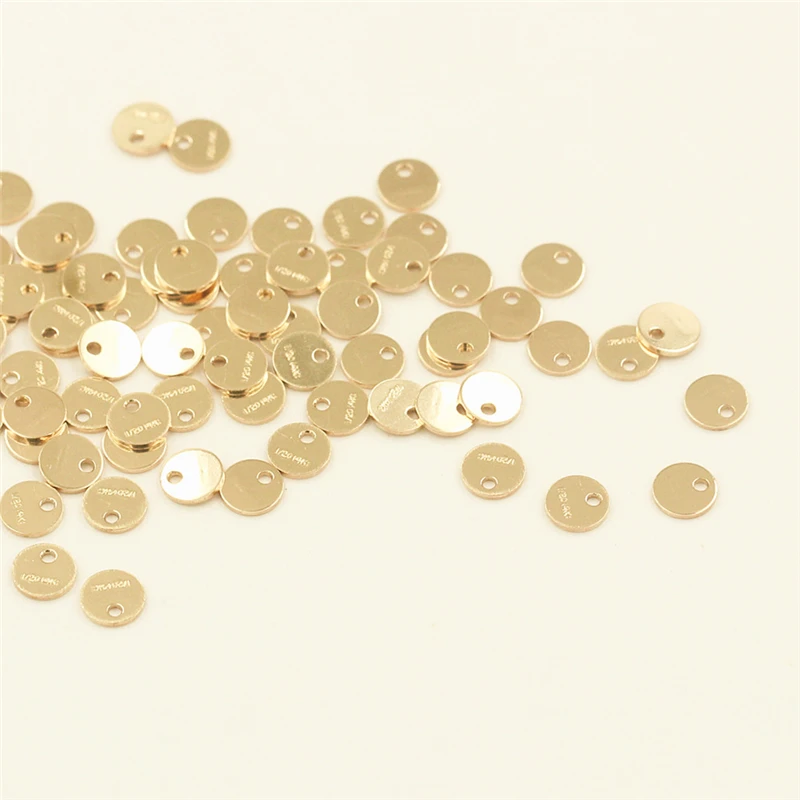 14K Gold Filled Round Quality Charm 1/20 14kt Gold Drop Pendant for Jewelry Making DIY Jewelry Accessories Jewelry Findings