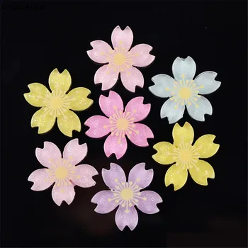 

20pcs/lot Cherry blossoms Flower Stick On rhinestone buttons Resin wedding Jewelry DIY Hair Accessories Earring Making For Phone