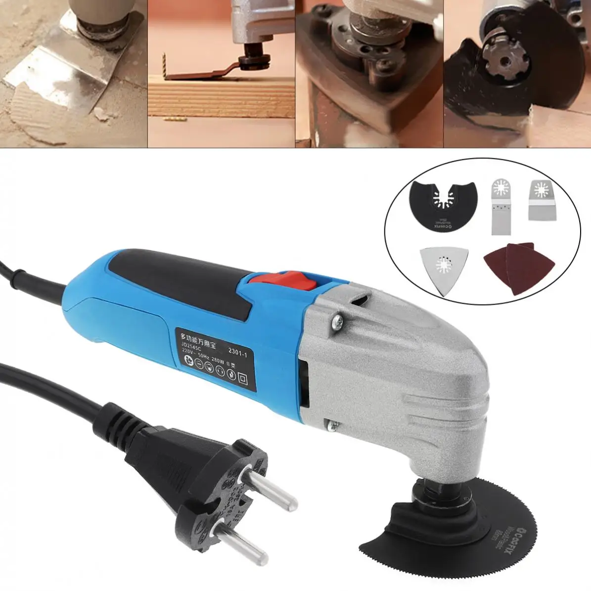 

280W 220V Hand-held Multi-function Electric Trimming Oscillating Machine Cutting Tool for Woodworking / Plishing /Trepanning