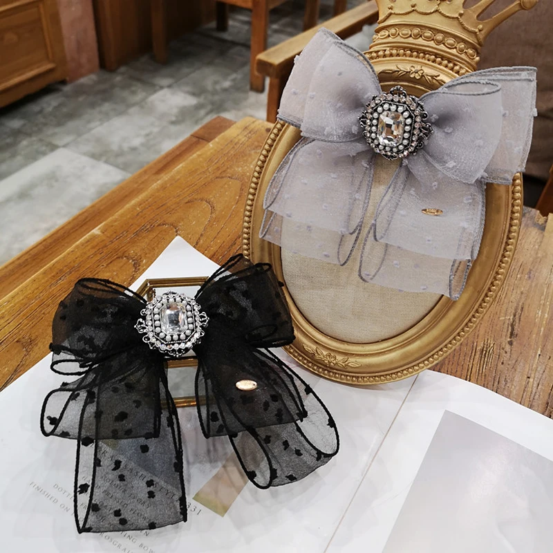 Корейский стиль, Женский галстук-бабочка, двухслойная брошь-бабочка, для девушек, Шипованный воротник, галстук-бабочка, классический