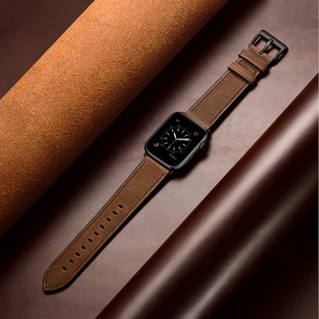 Dark Leather Band for Apple Watch 4