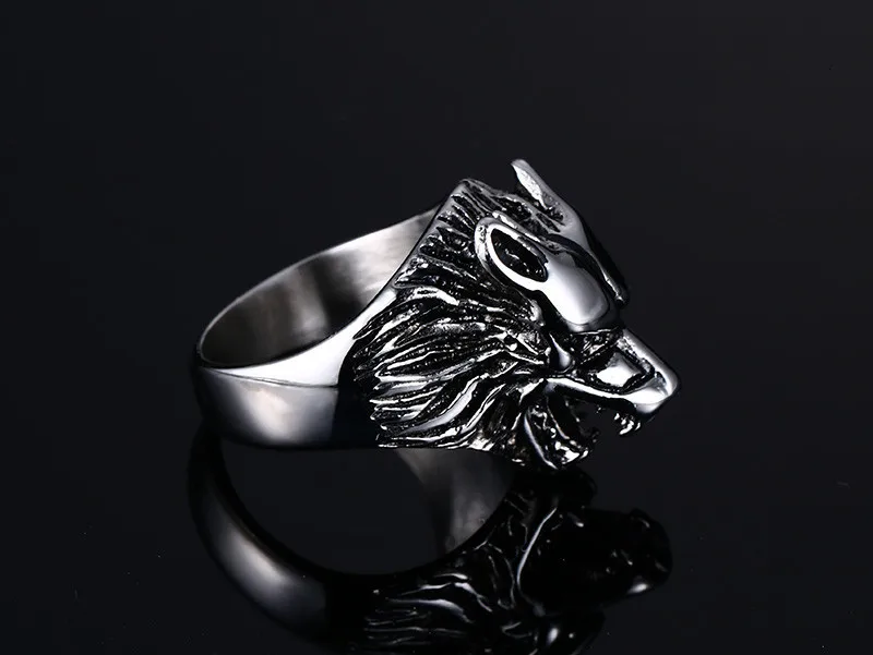 Vnox кольцо в виде головы волка для мужчин нержавеющая сталь металл не выцветает Прохладный мальчик вечерние ювелирные изделия