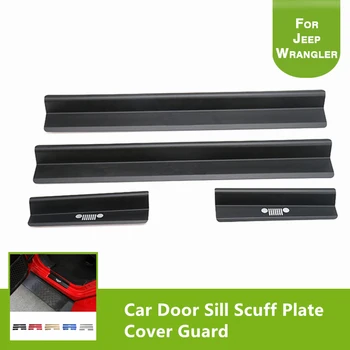 

Aluminum Alloy Front Rear Door Sill Protector Cover Scuff Plate Entry Guard for Jeep Wrangler JK & Unlimite 2/4 Doors 2007-2017