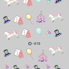 Топ форма бренд Маникюр водяная маркировка клейкая бумага цветочные наклейки Наклейка для ногтей с персонажем мультфильма DLS062-079