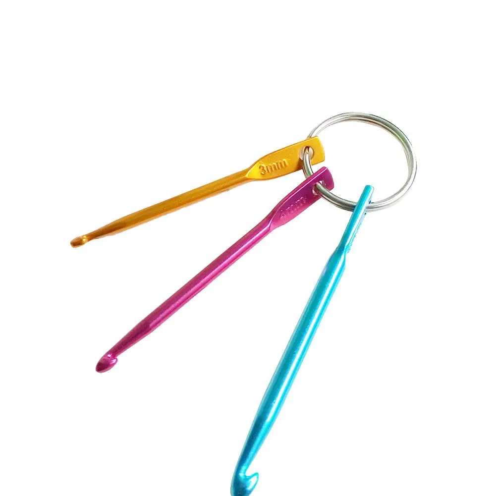 Горячая 3 размера в 1 набор Крючки для ключей, DIY разноцветные Ремесла вязальные иглы мини алюминиевый крючок для вязания крючком