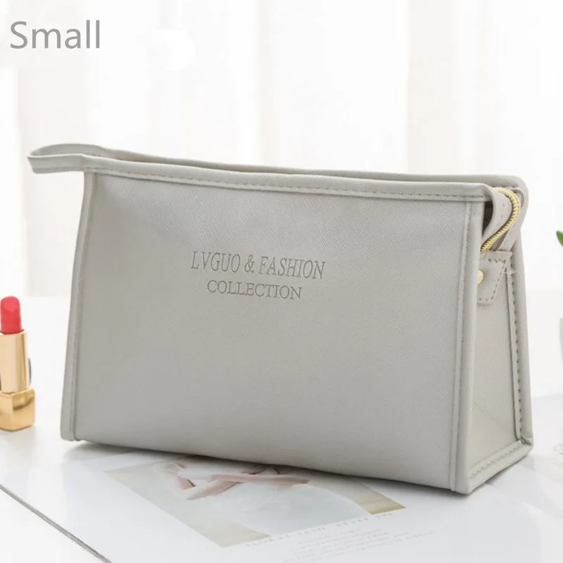 PURDORED 1 Pc Large Women Cosmetic Bag PU Leather Waterproof Zipper Make Up 11 H3d8c5ddfbff348dabe100a107619b7b9u