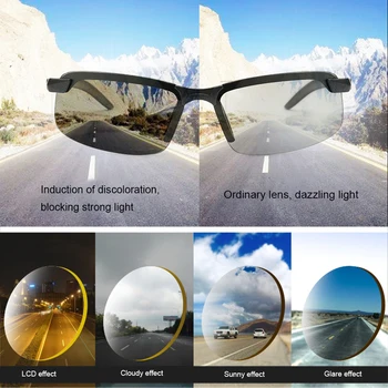 

Brand Design Fashion Eyewear Photochromic Polarized Sunglasses Men Day Night Vision Safe Driving Glasses Women Chameleon