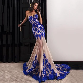

Eightree Saudi Arabic Long Evening Dress Sweetheart Muslim Evening Gown Lace Applique Dubai Prom Dresses Backless Robe de Soiree