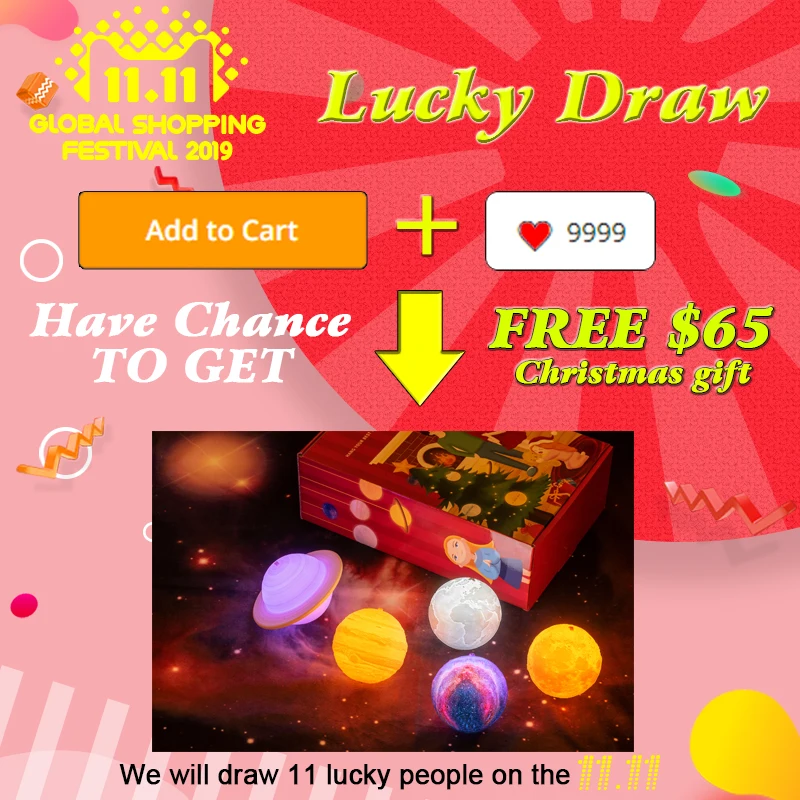  3D Light Print Earth Lamp Jupiter Lamp Colorful Moon Lamp Rechargeable Change Touch Usb Led Night L - 1000005550699