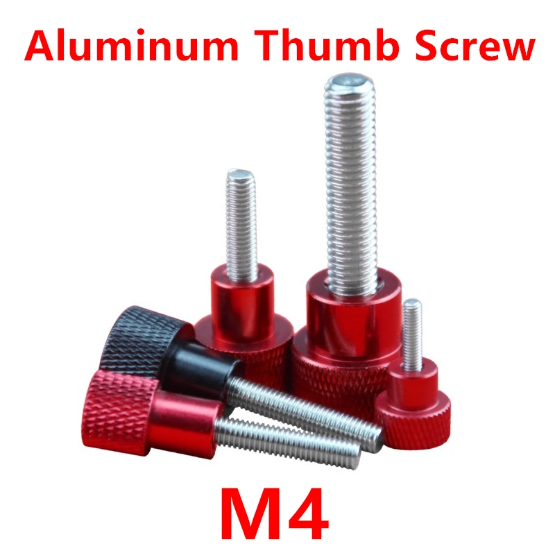 M4 Aluminum Alloy Head Stainless Steel Thread Knurled Thumb Screws Hand Twist
