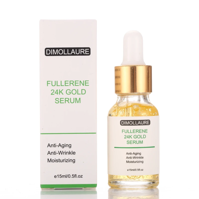 Dimollaure Fullerene 24K Золотая сыворотка kojic кислоты сыворотка гиалуроновой кислоты сыворотка шесть сыворотка с пептидами против старения морщин увлажняющая