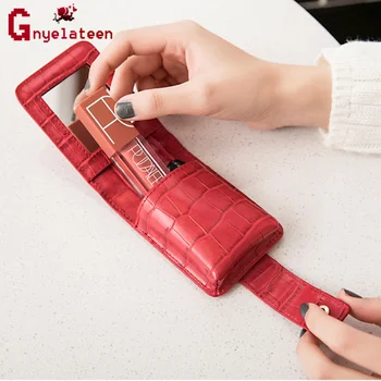 

Leather Women Travel Crocodile pattern Toiletry Make Up pouch bag Clutch Handbag Purses Case Cosmetic Makeup Bag Organizer