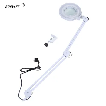 

Magnifying Lamp 5X Illuminated Desktop Magnifying LED Lamp with Clamp Swivel Arm or Reading with Dust Cover EU Facial Care Tools