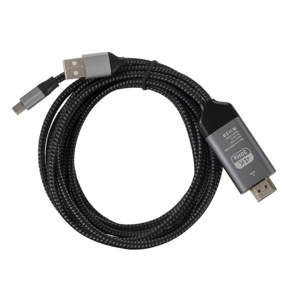 Серый Новая тип-c к HDMI HDTV 4K кабель адаптер с USB для samsung Galaxy S10 S9 Note 9 - Цвет: Серый
