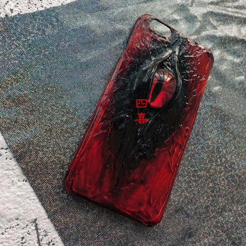 red Ручной работы 3D страшный глаз чехол для телефона для iPhone X Max Чехол для мобильного телефона apple11pro матовый Силиконовый мягкий чехол 8p защитный чехол - Цвет: red