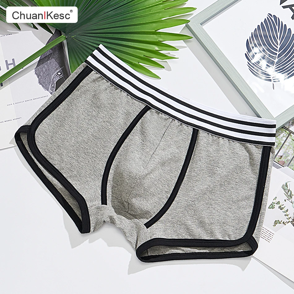 

Pure Cotton Men's Underwear Korean Youth Sexy Low Waist Boxer Pants Simple And Comfortable Wide Belt Large Size Fashion Pants