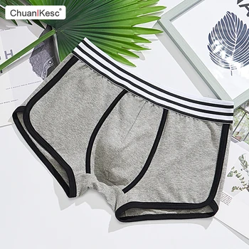 

Pure Cotton Men's Underwear Korean Youth Sexy Low Waist Boxer Pants Simple And Comfortable Wide Belt Large Size Fashion Pants