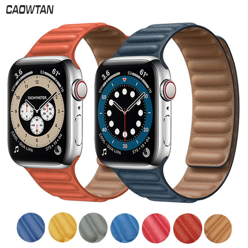 Sale Original Leather Link Bracelet for Apple watch band Series 6 SE 44mm 40 38mm 42mm watchband 1005001781692296