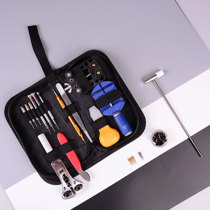 Professional  Case Opener Link Remover Spring Bar SetWatch Repair Tool Sets Kit with Carry Bag Watchmaker