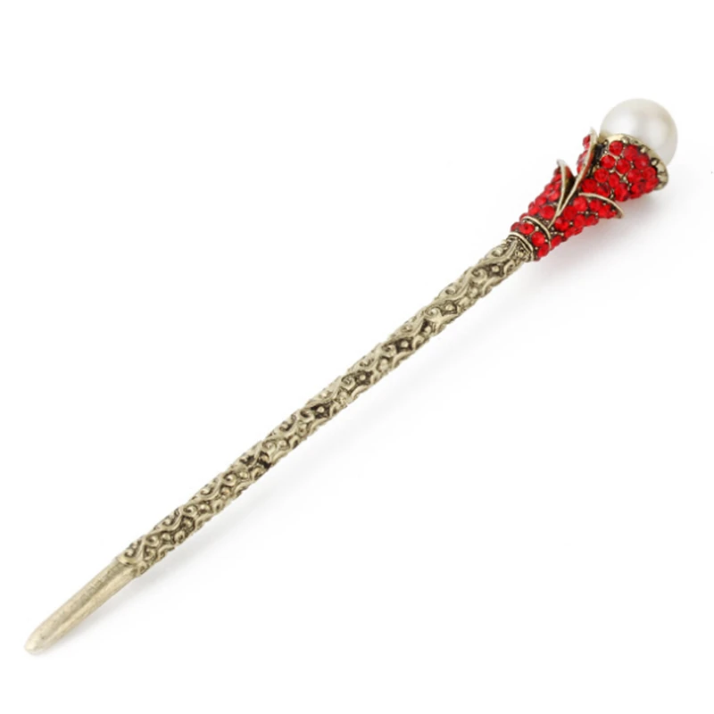 Red crystal 02 Винтажная металлическая заколка для волос с кристаллами аксессуары для волос для женщин нарядные заколки для волос головной убор Свадебные украшения для волос - Окраска металла: Red crystal 02