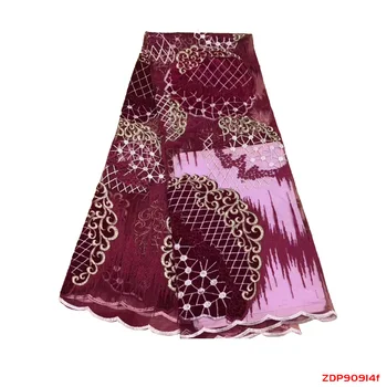 

Red French lace Embroidery Guipure Net Tulle Lace Fabric applique lace 2019 African mesh tulle net fabric f190914