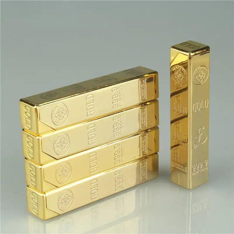 Metal Gold Bar Lighter Torch Free Fire Butane Gas Smoke Lighter Inflated Cigarette Cigar Gasoline Oil Lighter Gadget For Man