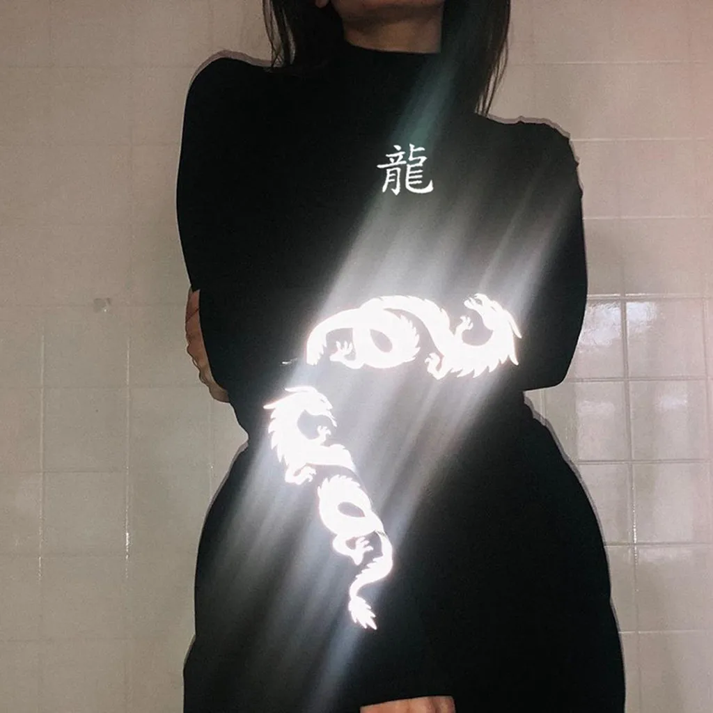 

Women Causal Gothic Punkt Turtleneck Print Full Sleeve Loose Sweatshir Blouse Tops Fashion Crop Tops Fashion Blouse Tops